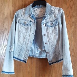 Jessica Simpson distressed jean jacket